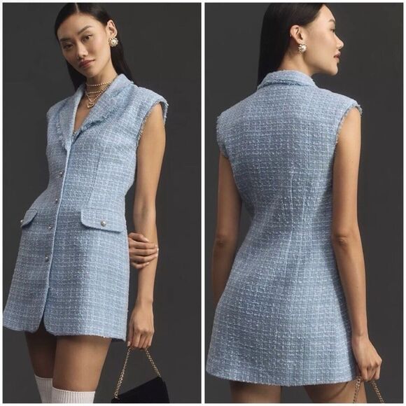 Maeve Sleeveless Tweed Blazer Mini Dress Size 2 NWOT - Picture 6 of 15